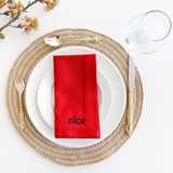 Cotton Imprinted Napkins: nice and naughty