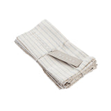 MEEMA Natural Striped Cotton Kitchen Napkins | Made with Upcycled Denim and Cotton | Set of 4