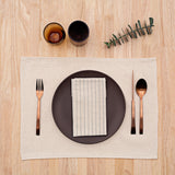 MEEMA Natural Striped Cotton Kitchen Napkins | Made with Upcycled Denim and Cotton | Set of 4